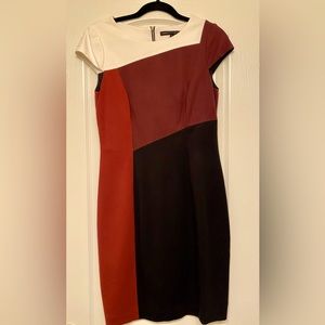Like New White House Black Market Color Block Dress, Size 4.